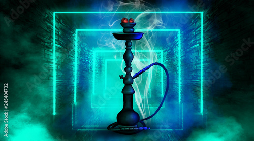 Hookah in a dark tunnel, th...