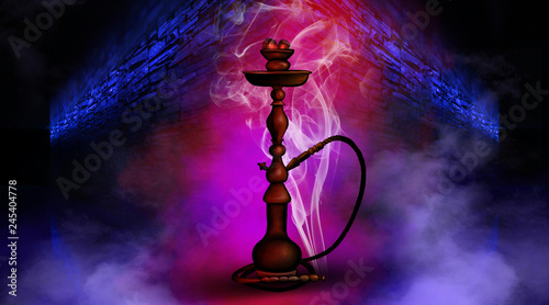 Hookah in a dark tunnel, th...
