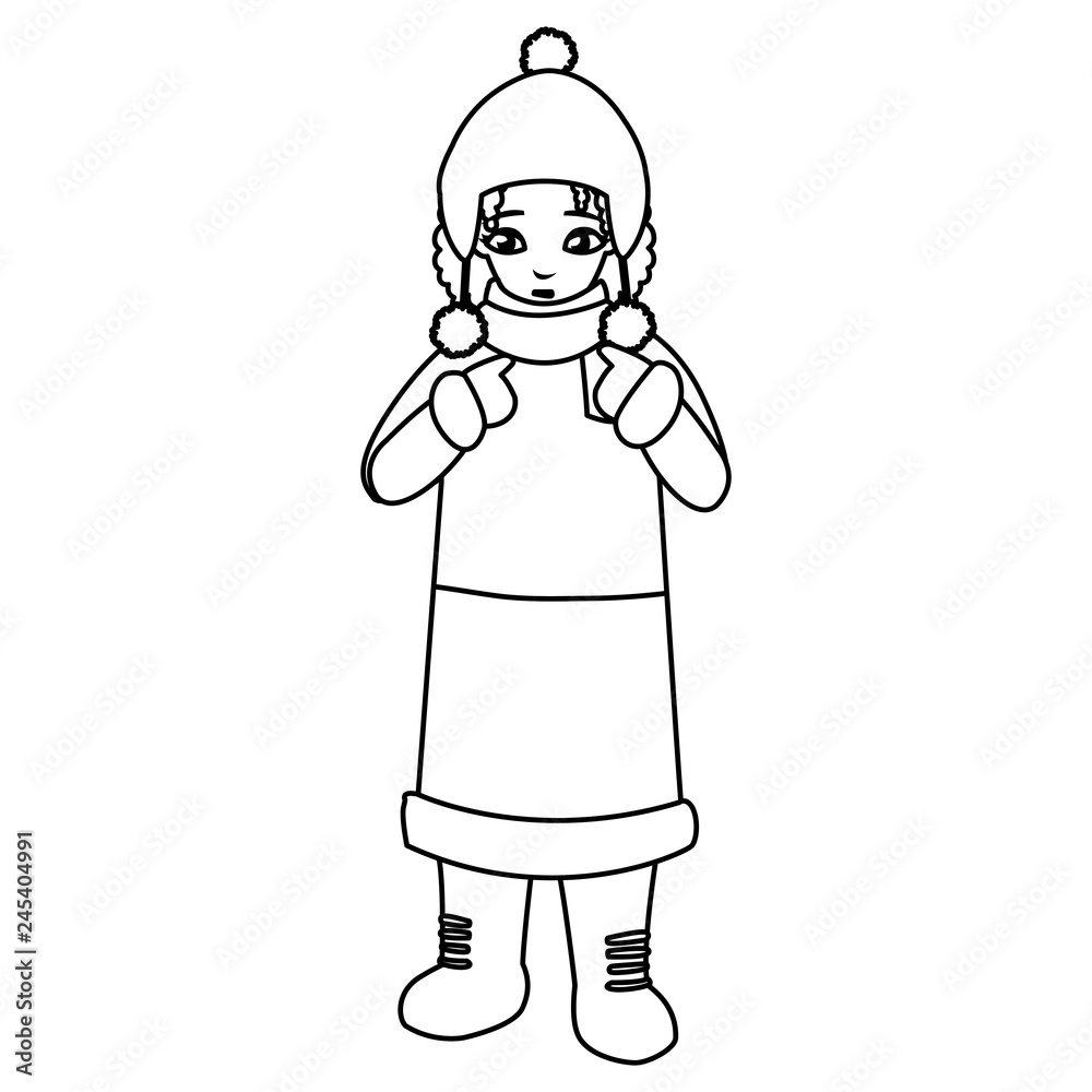 beautiful little girl with winter clothes beautiful little girl with winter clothes
