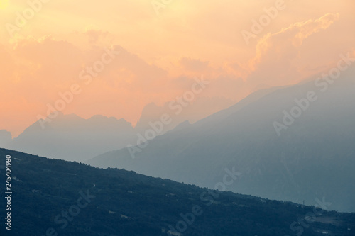 Mountains at sunset near Santa Croce