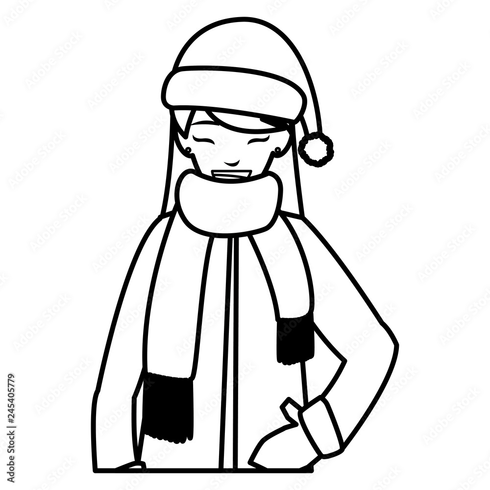 young woman with winter clothes young woman with winter clothes