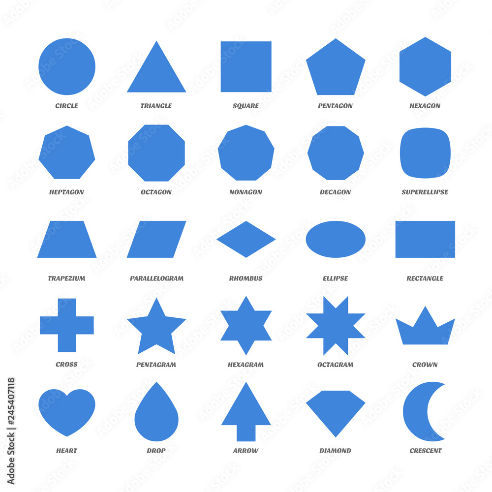 Set of basic geometric shapes.