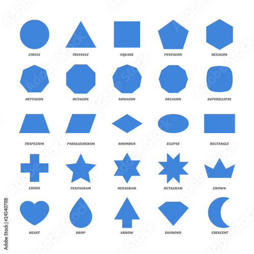 Valokuva Set of basic geometric shapes.