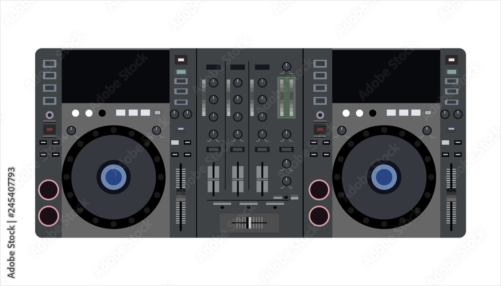 Music mixer icon. Detailed style. Isolated vector illustration.