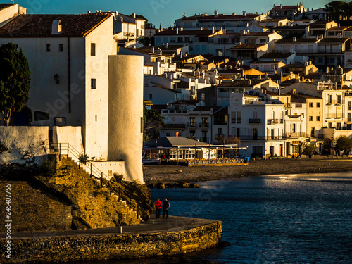 Obraz na płótnie Beautiful skyline of Spanish coastal town Cadaques during sunset w salonie