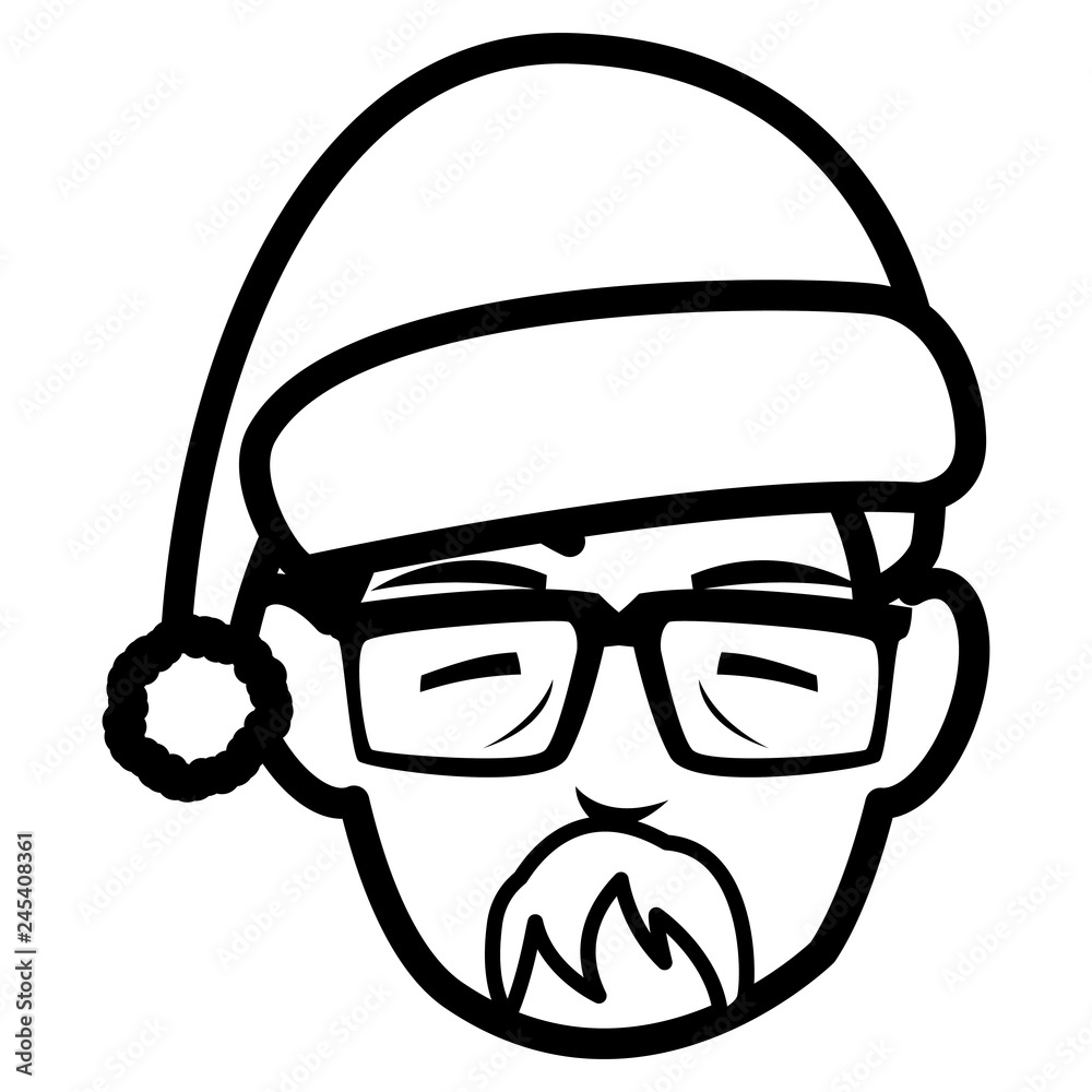 cute grandfather head with winter hat cute grandfather head with winter hat