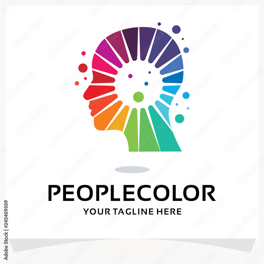 People Color Head Logo Design Template Inspiration