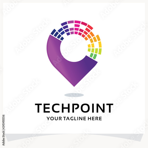 Tech Point Logo Design Template Inspiration