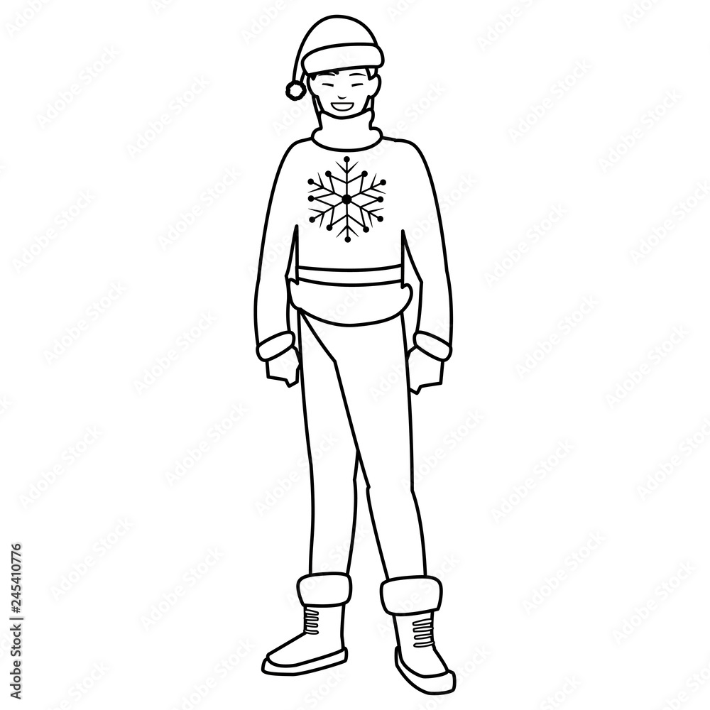 young man with winter clothes young man with winter clothes