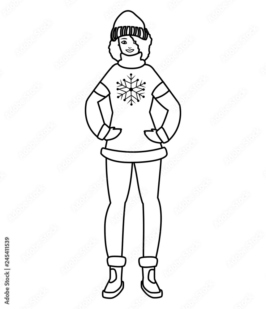 young woman with winter clothes young woman with winter clothes