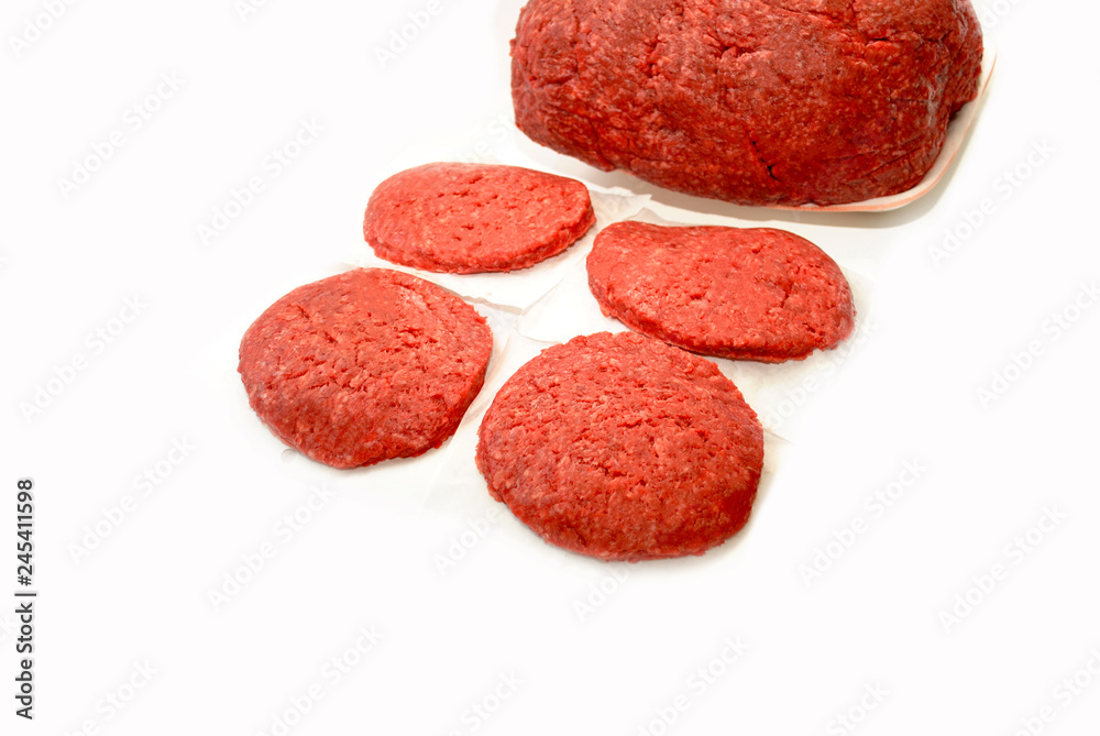 Raw Ground Beef Isolated on White Raw Ground Beef Isolated on White