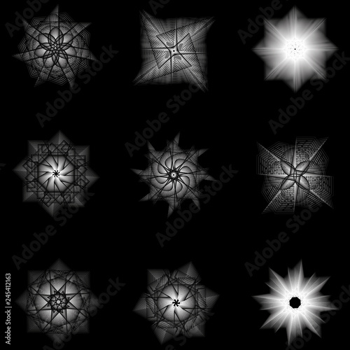 Holiday patterns of stars and flowers for gifts ground