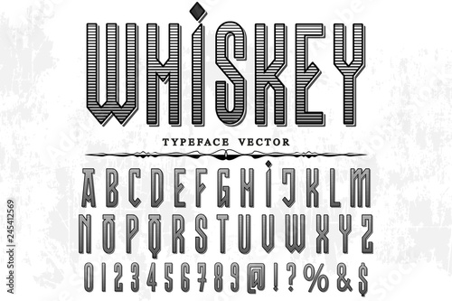 Script Font Bourbon -Typeface Vintage frame -label design, Whiskey and Wine label, Restaurant, Beer label. Vector- illustration	