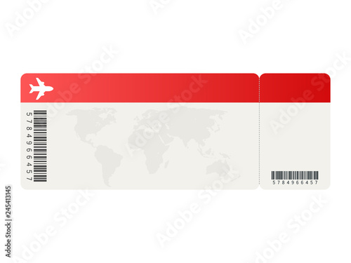 Airline tickets or boarding pass inside of special service envelope. Vector illustration. photo