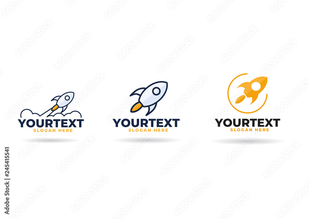 rocket logo, icon or sign. Flat vector rocket logo, icon or sign. Flat vector