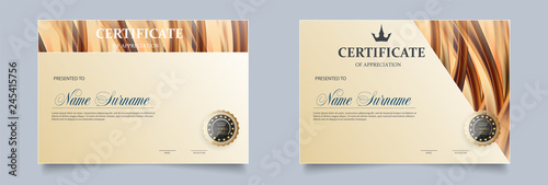 Certificate template in vector for achievement graduation completion. Membership certificate best award diploma set. Stock vector
