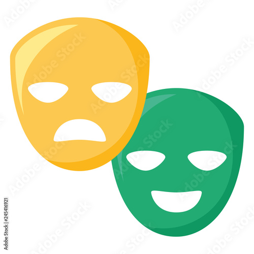 theatrical masks isolated icon