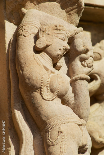 Erotic sculptures at Vishvanatha Temple at the Western temples of Khajuraho in Madhya Pradesh, India. UNESCO World heritage site.