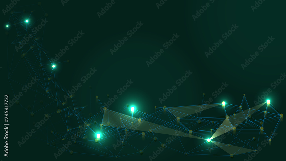 Fototapeta premium Abstract Technology Network Structure Background. Futuristic Plexus Effect Computer Geometric Connection Structure.