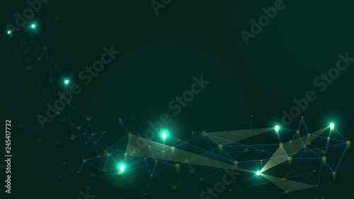 Abstract Technology Network Structure Background. Futuristic Plexus Effect Computer Geometric Connection Structure.
