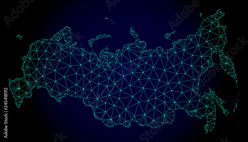 Fotografia Polygonal mesh map of Russia
