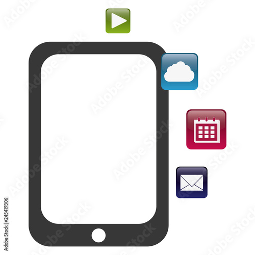 tablet with applications menu