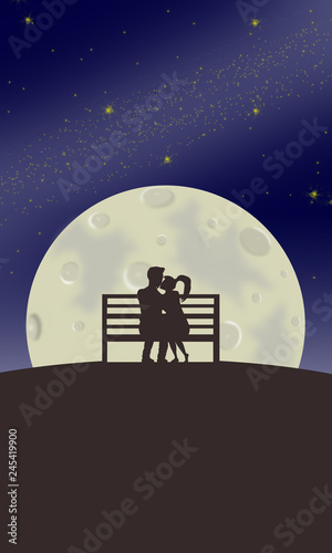 couple au claire de lune