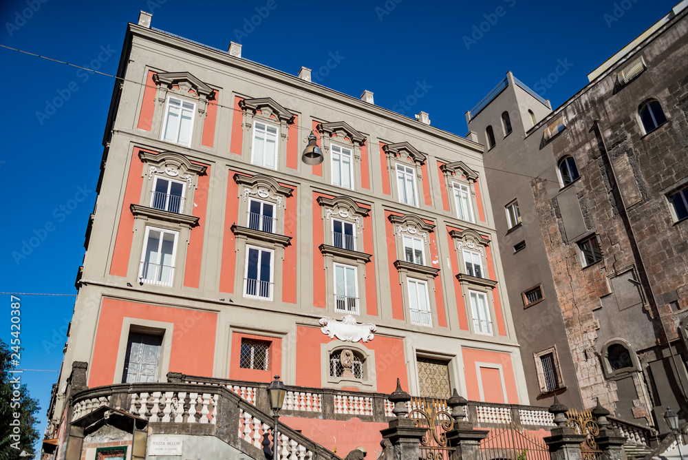 Fototapeta premium Famous building in Piazza Bellini in Naples, Italy