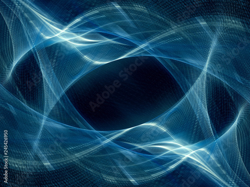 Abstract digital art background. Symmetry composition of curves ands grids. Detailed fractal graphics. Data science and digital technology concept.