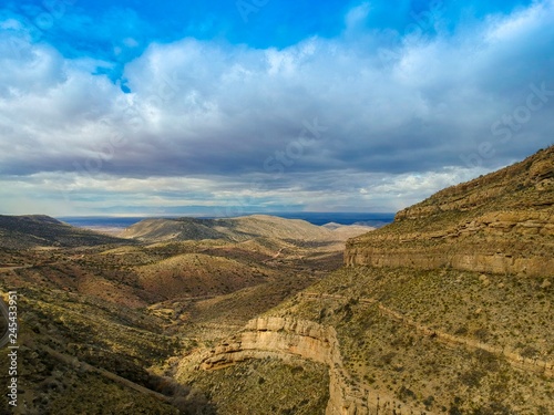 landscape with mountains and blue sky