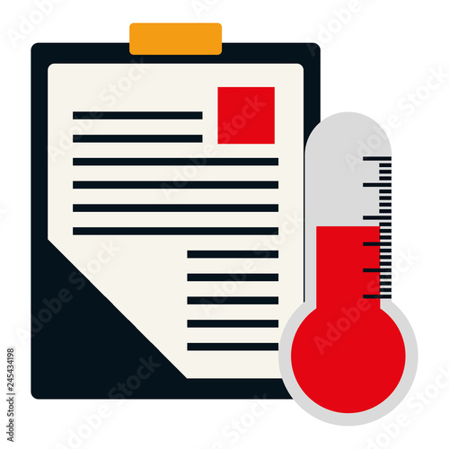 medical order checklist with termometer