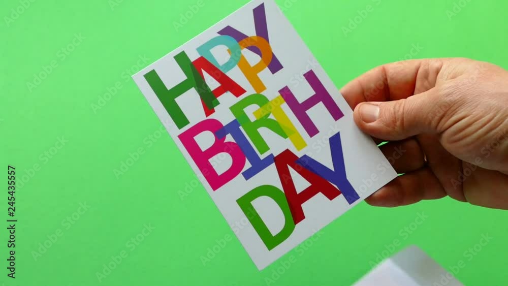 Happy Birthday. Get a birthday card in an envelope. Greeting card on a