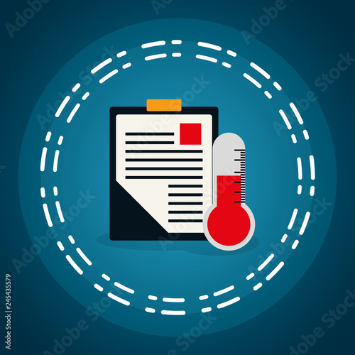 medical order checklist with termometer