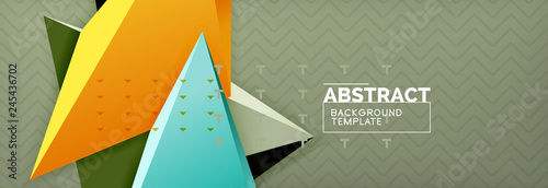 3d triangular shapes geometric background. Origami style pattern with triange shapes for decorative design. Poster design. Line design. Modern presentation template