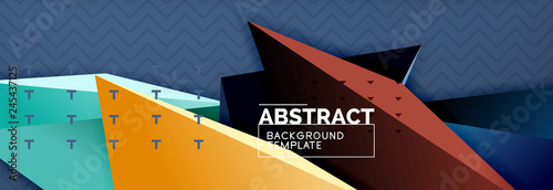 3d triangular shapes geometric background. Origami style pattern with triange shapes for decorative design. Poster design. Line design. Modern presentation template