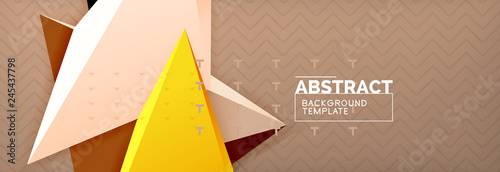 3d triangular shapes geometric background. Origami style pattern with triange shapes for decorative design. Poster design. Line design. Modern presentation template