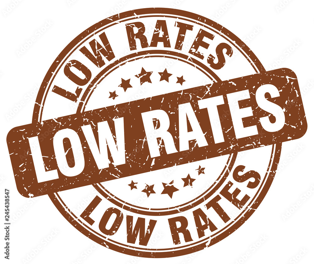 low rates brown grunge stamp low rates brown grunge stamp