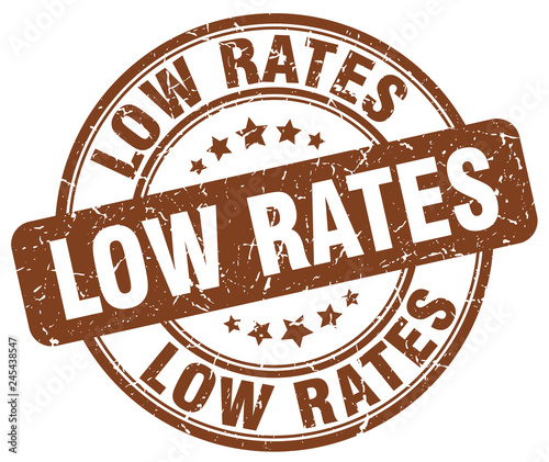 low rates brown grunge stamp