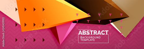 3d triangular shapes geometric background. Origami style pattern with triange shapes for decorative design. Poster design. Line design. Modern presentation template