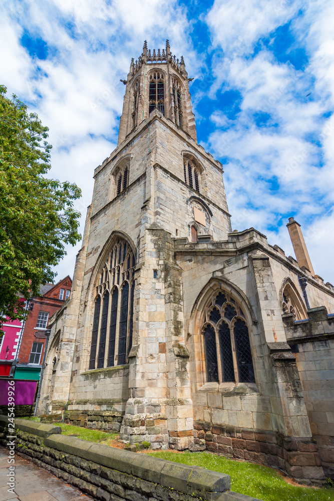 York, Englad, United Kingdom,The church of All Saints with it's octagonal tower now serving as a war memorial, in a beautifull afternoon