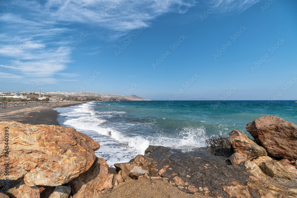 Monolithos beach - Aegean sea - Santorini island - Greece