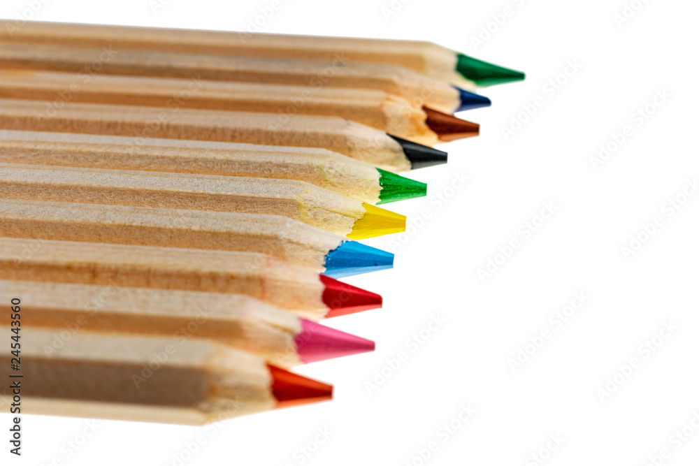 arrangement of multicolored pencils in a row arrangement of multicolored pencils in a row