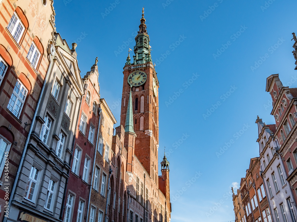 Gdansk, Polad, old tow City Hall and clock tower