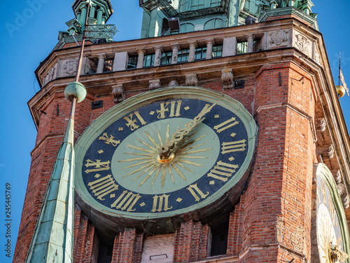 Obraz na płótnie Gdansk, Polad, old tow City Hall and clock tower w salonie