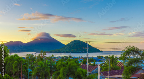 summer landscape of island in Indonesia ternate island titore