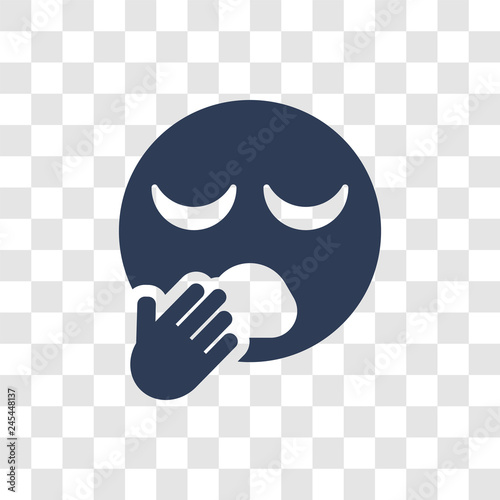 Yawning emoji icon vector