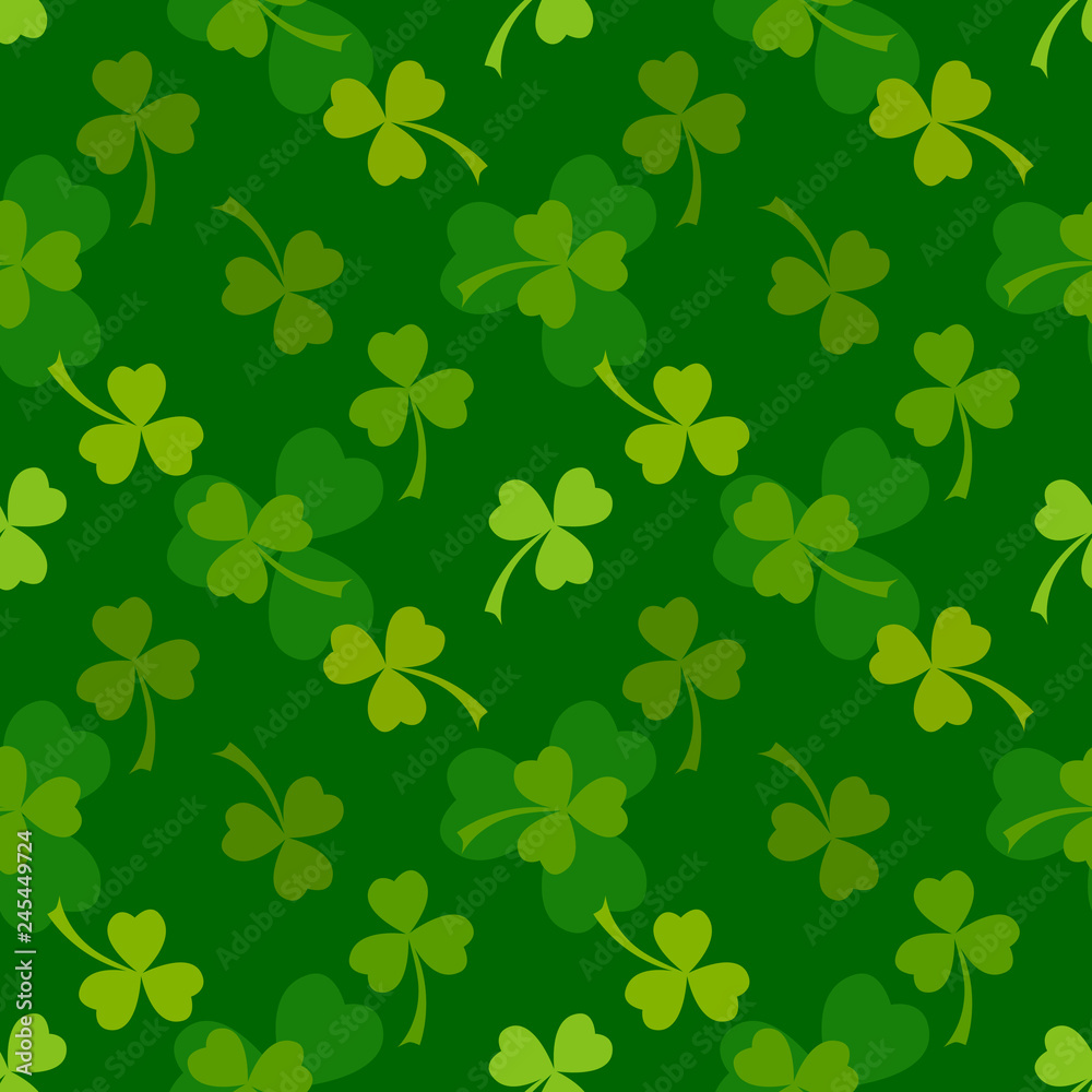 Green clover leaves seamless pattern Green clover leaves seamless pattern