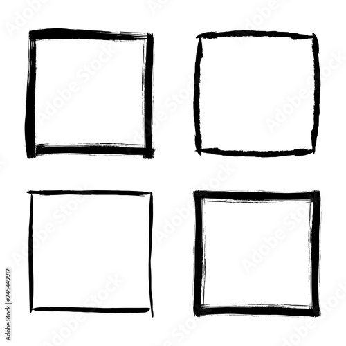 Black paint stroke square frames