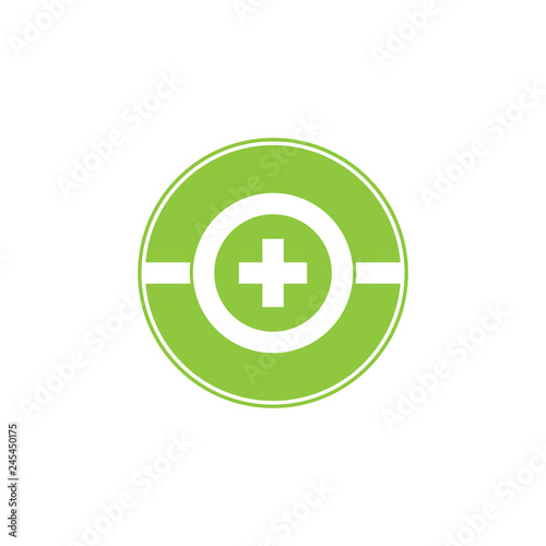 plus medical circle geometric logo vector