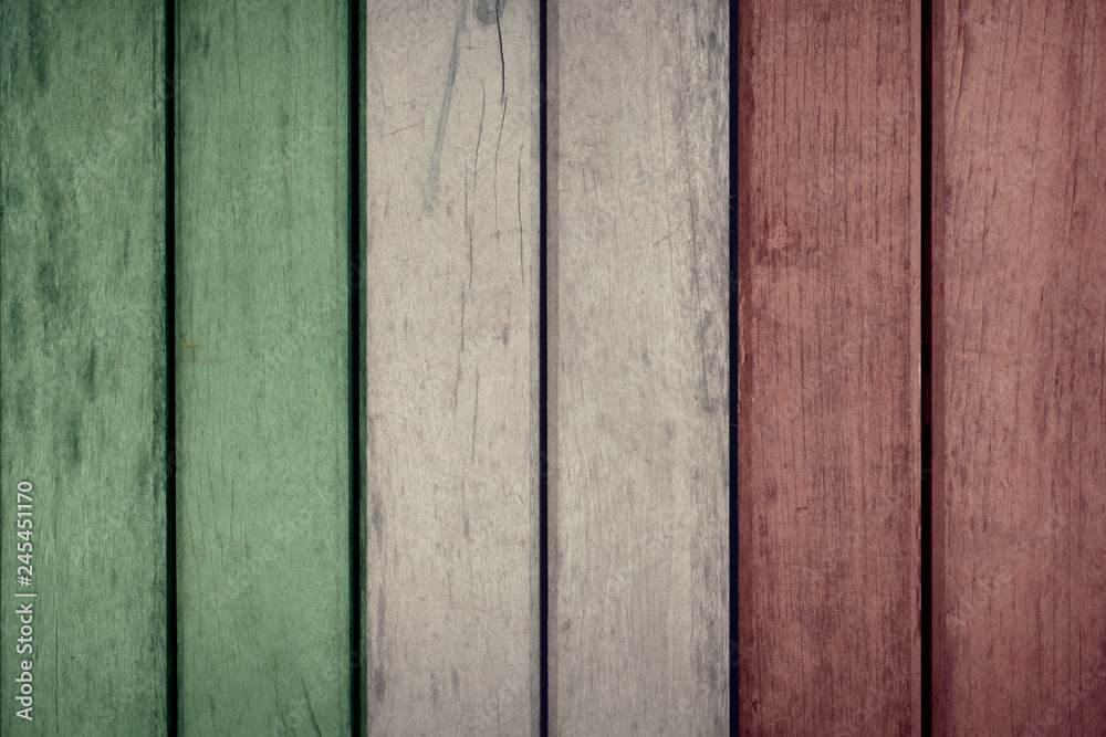 Italy Politics News Concept: Italian Flag Wooden Fence Italy Politics News Concept: Italian Flag Wooden Fence